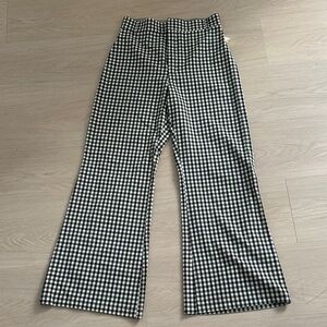 (NWOT) Free People Black and White Plaid Wide Leg Pants